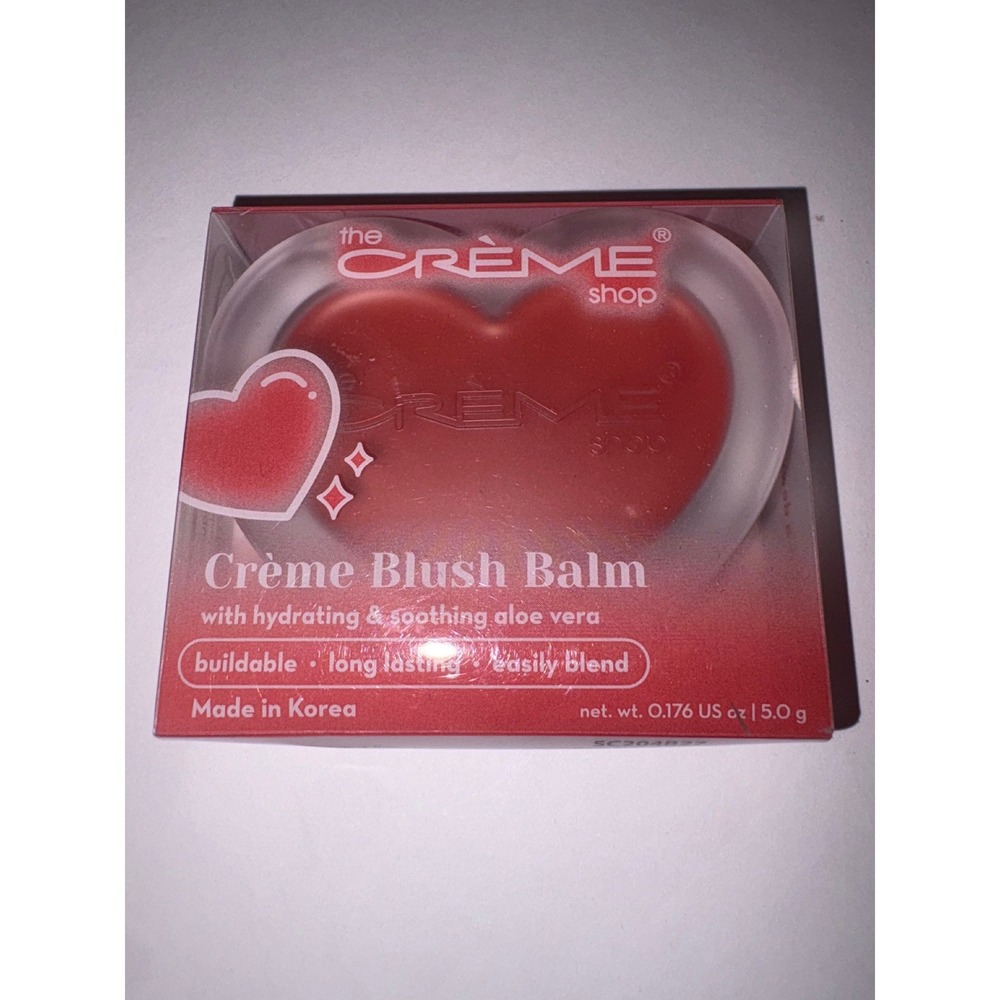 QTY 2 The Creme Shop Crème Blush Balm Red Heart Shaped Aloe Vera NEW